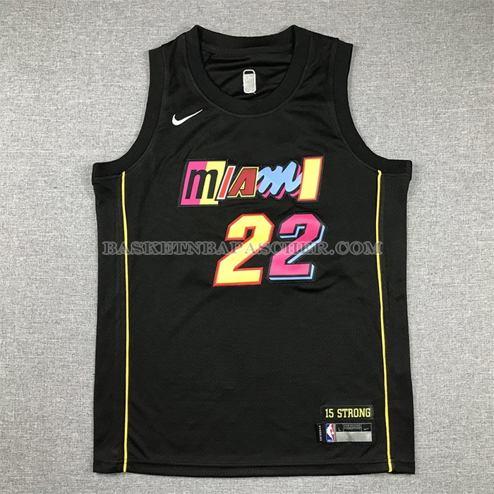 Maillot Enfant Miami Heat Jimmy Butler NO 22 2021-22 Ville Noir